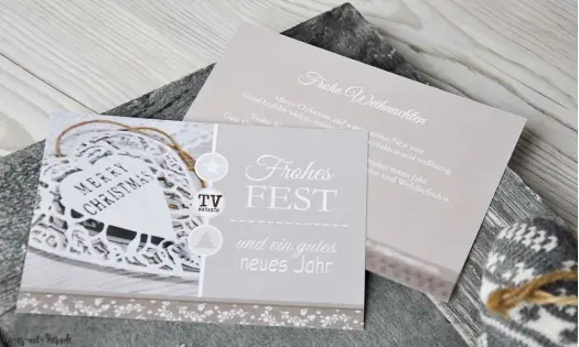 Weihnachtskarten geschäftlich Vintage Look nachhaltig modern