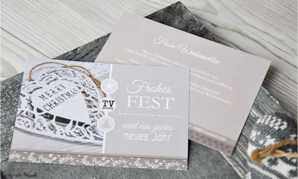 Weihnachtskarten geschäftlich Vintage Look nachhaltig modern