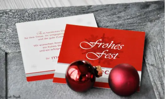 Weihnachtskarte geschäftlich mit Logo- und Firmeneindruck