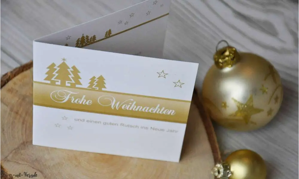 Firmen Weihnachtskarte in gold quadratisch modern mit Logo