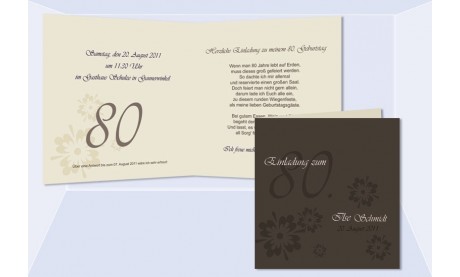 Einladung 30. Geburtstag, Klappkarte 12,5x12,5 cm, lila