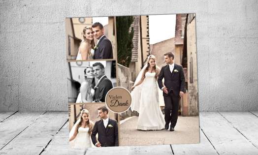 Danksagungskarte Hochzeit Kraftpapier rustikal