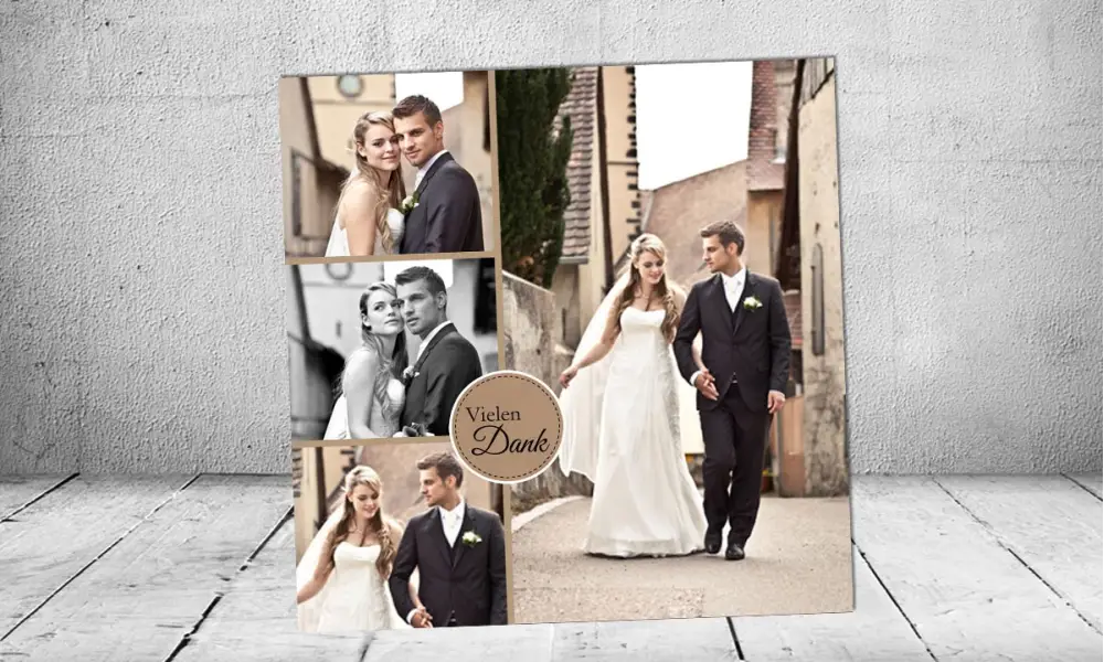 Danksagungskarte Hochzeit Kraftpapier rustikal