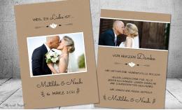 Danksagungskarte Hochzeit Kraftpapier