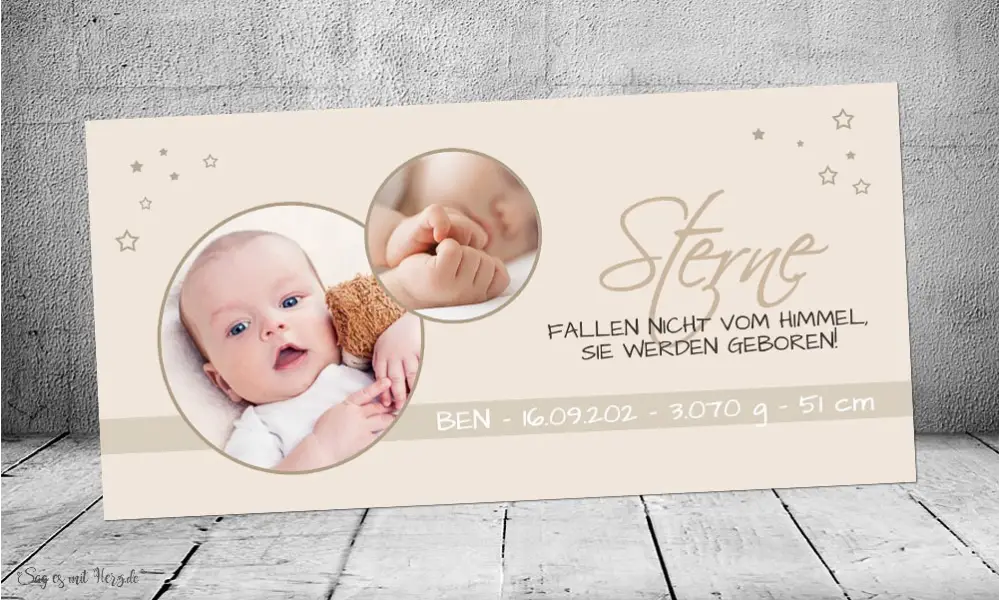 Danksagungskarte zur Geburt