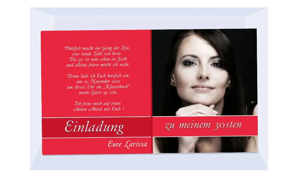 Einladung 30. Geburtstag, Fotokarte 10x18 cm, taube