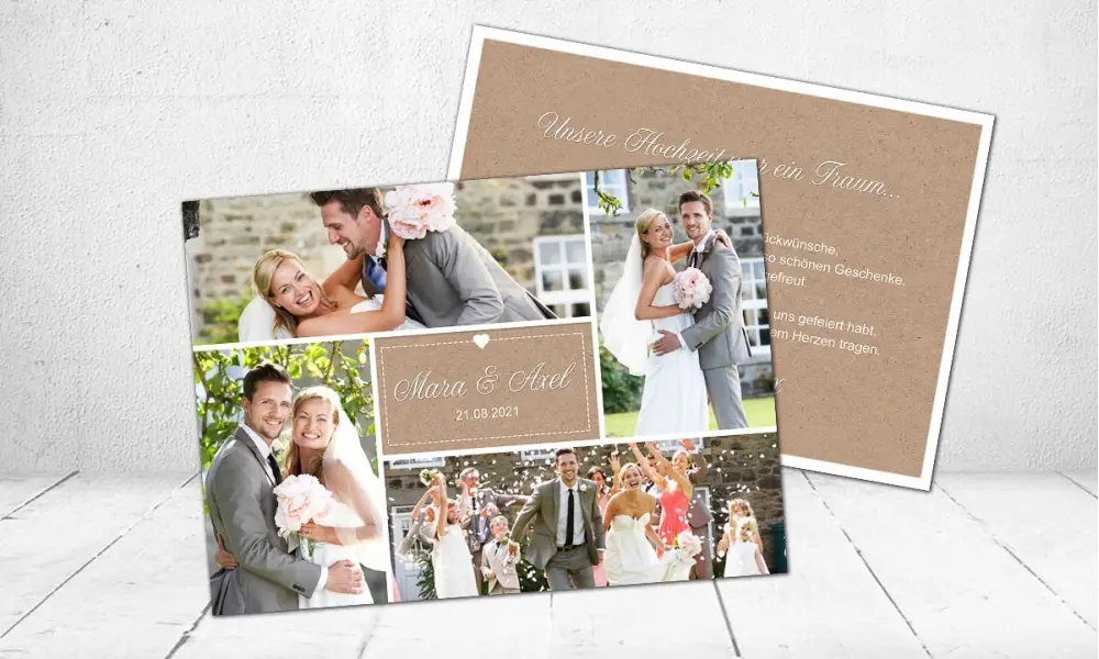 Danksagungskarten Hochzeit Postkarte