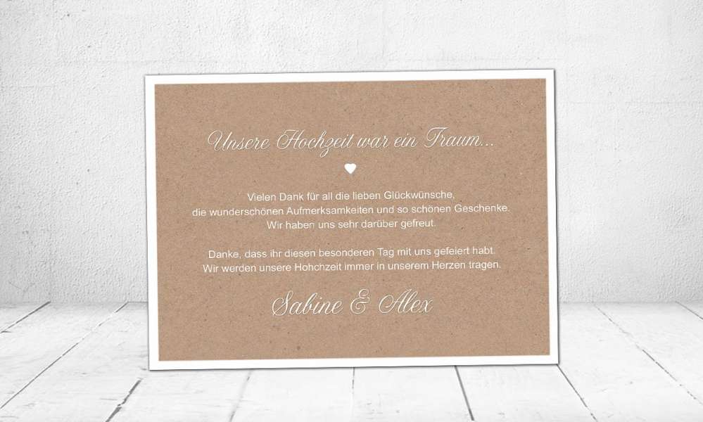 Danksagungskarten Hochzeit Postkarte