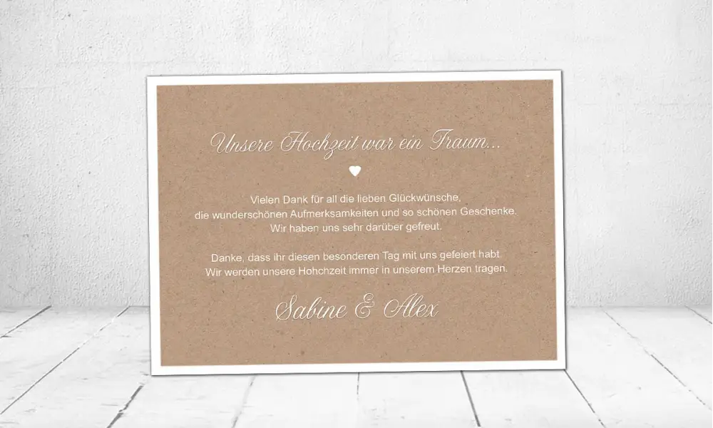 Danksagungskarten Hochzeit Postkarte