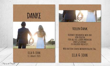 Danksagungskarten Hochzeit einzeln