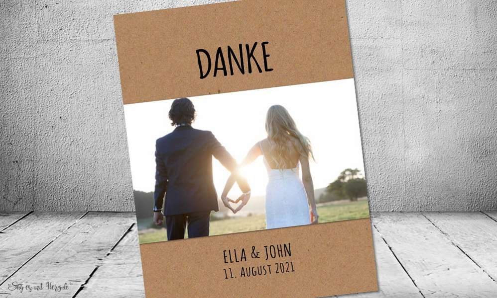 Danksagungskarten Hochzeit einzeln