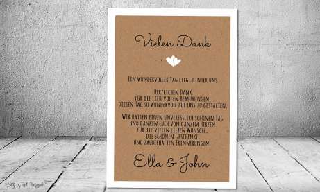 Dankeskarten Hochzeit mit Foto