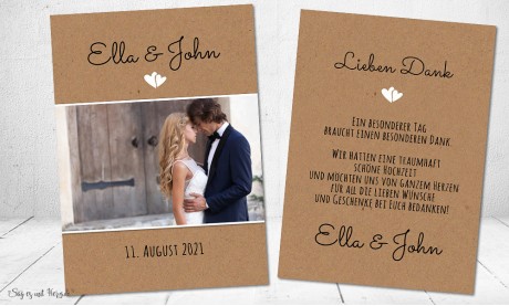 Dankeskarten Hochzeit Postkartenformat