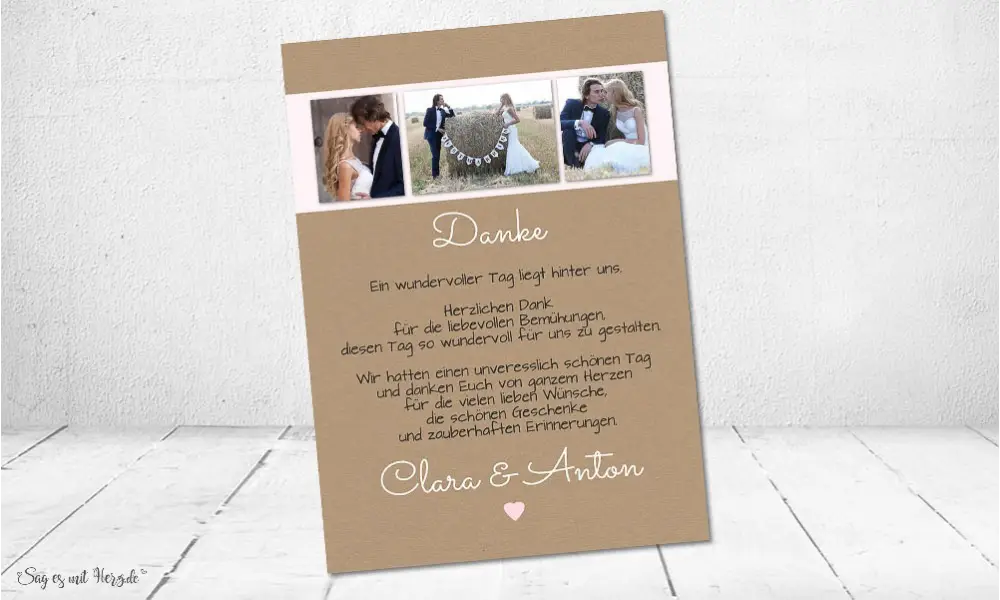 Danksagungskarten Hochzeit Collage