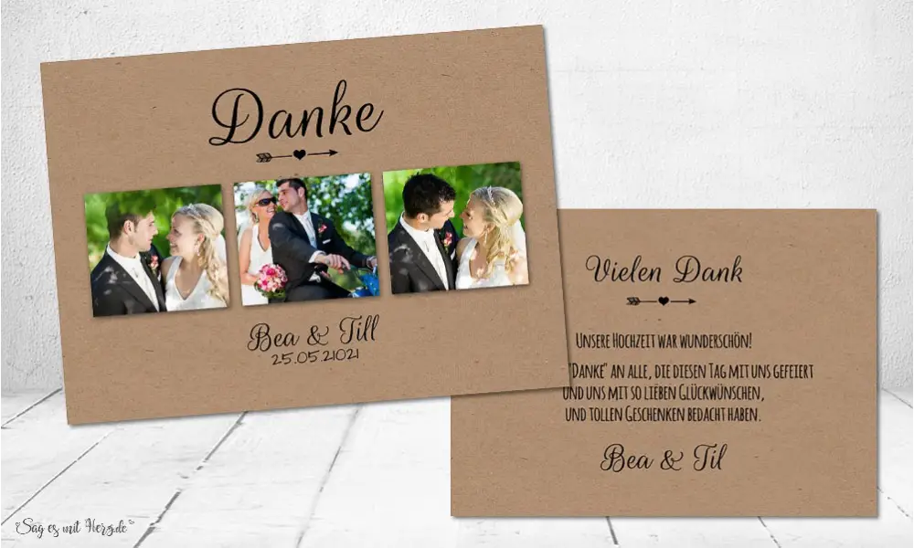 Dankeskarten Hochzeit Vintage