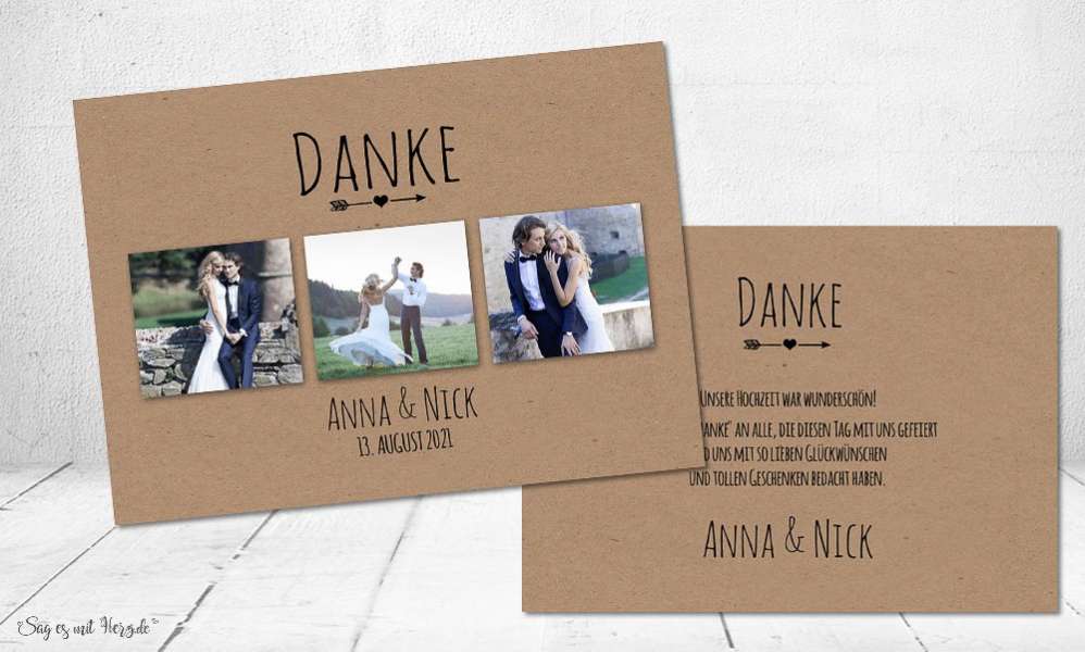 Dankeskarten Hochzeit Vintage