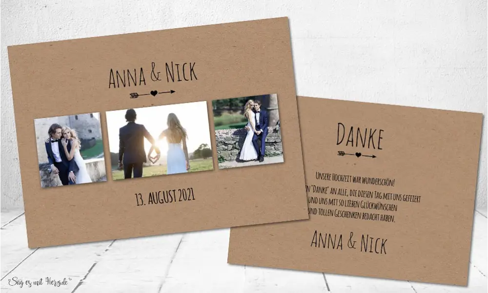 Dankeskarten Hochzeit Vintage