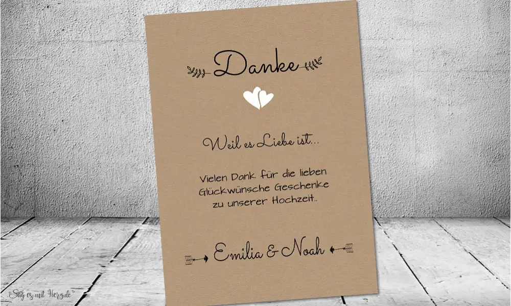 Danksagungskarten Hochzeit Vintage