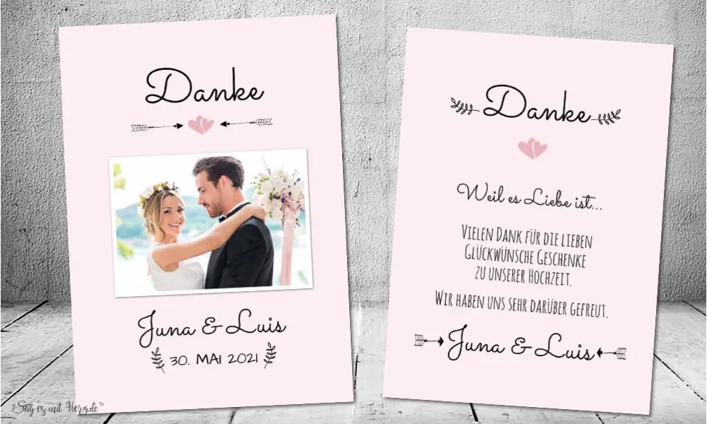 Danksagungskarten Hochzeit Vintage