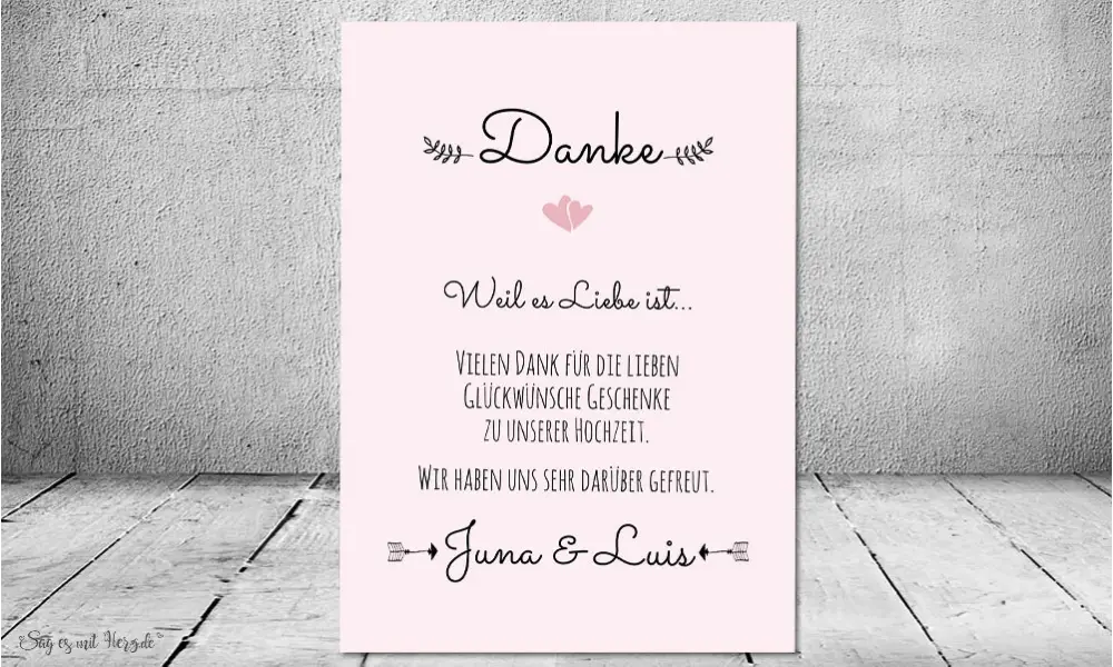 Danksagungskarten Hochzeit Vintage