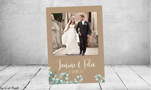 Dankeskarten Hochzeit Kraftpapier Eukalyptus