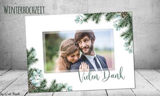 Dankeskarten Winterhochzeit