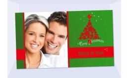 Fotokarte Weihnachten, Weihnachtskarte, 10x18, grün rot