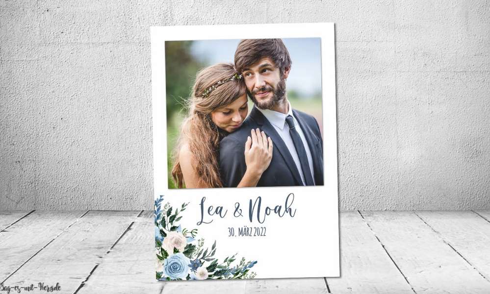 Dankeskarten Hochzeit floral