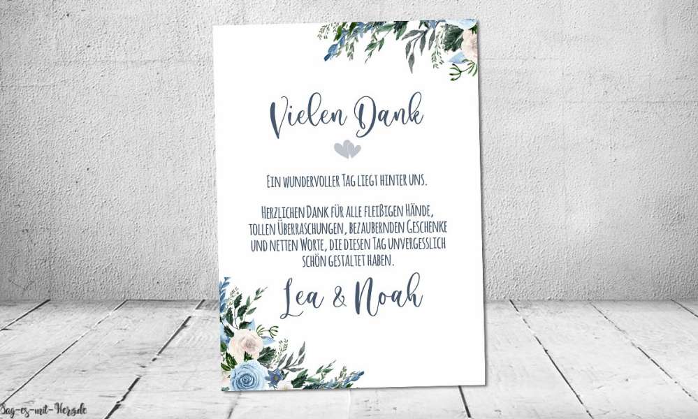 Dankeskarten Hochzeit floral