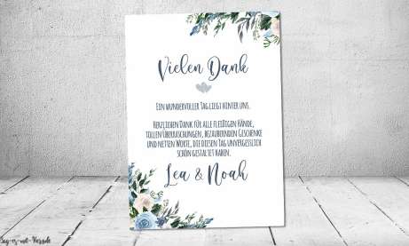 Dankeskarten Hochzeit floral