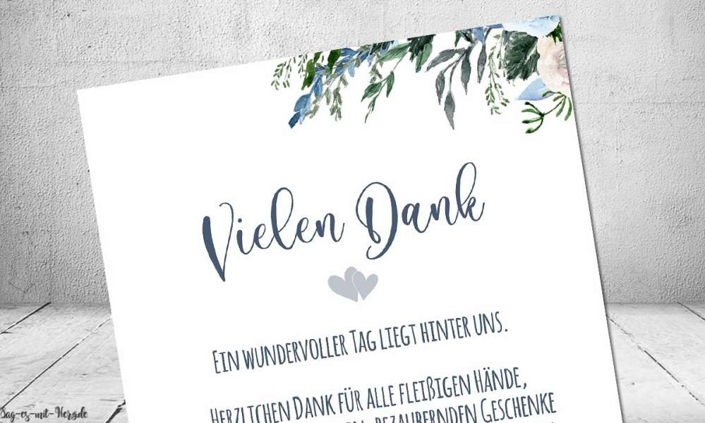 Dankeskarten Hochzeit floral