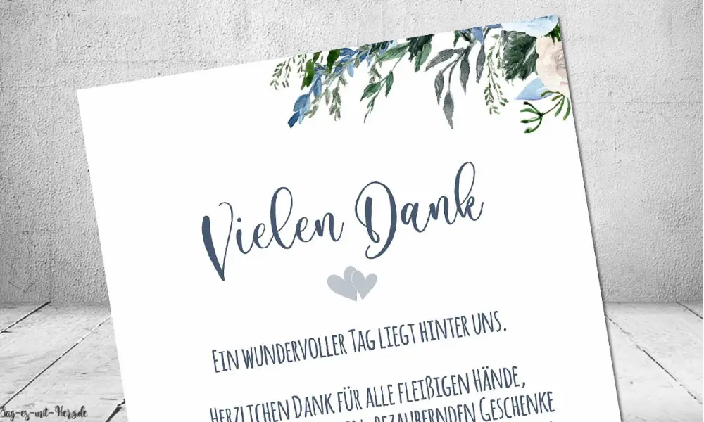 Dankeskarten Hochzeit floral