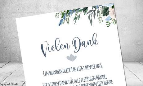 Dankeskarten Hochzeit floral
