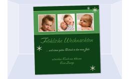 Fotokarte Weihnachten, Weihnachtskarte, 10x10 cm, grün
