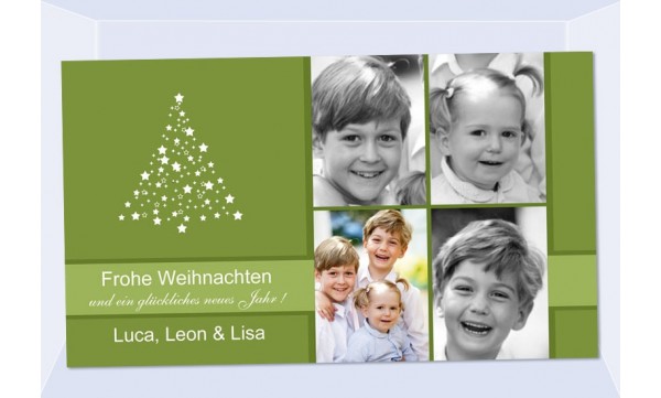 Fotokarte Weihnachten, Weihnachtskarte, 10x18, grün