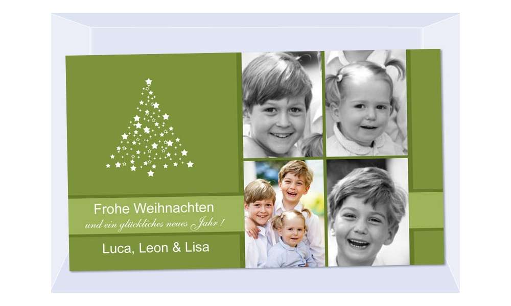 Fotokarte Weihnachten, Weihnachtskarte, 10x18, grün