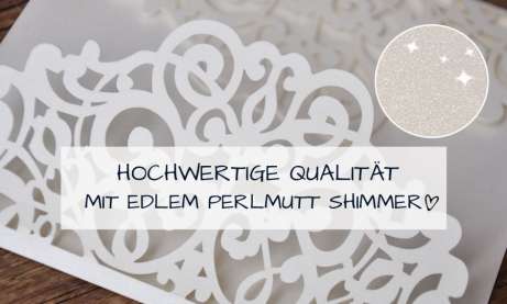 Einladungskarten Hochzeit Lasercut Spitze Nature Pampasgras