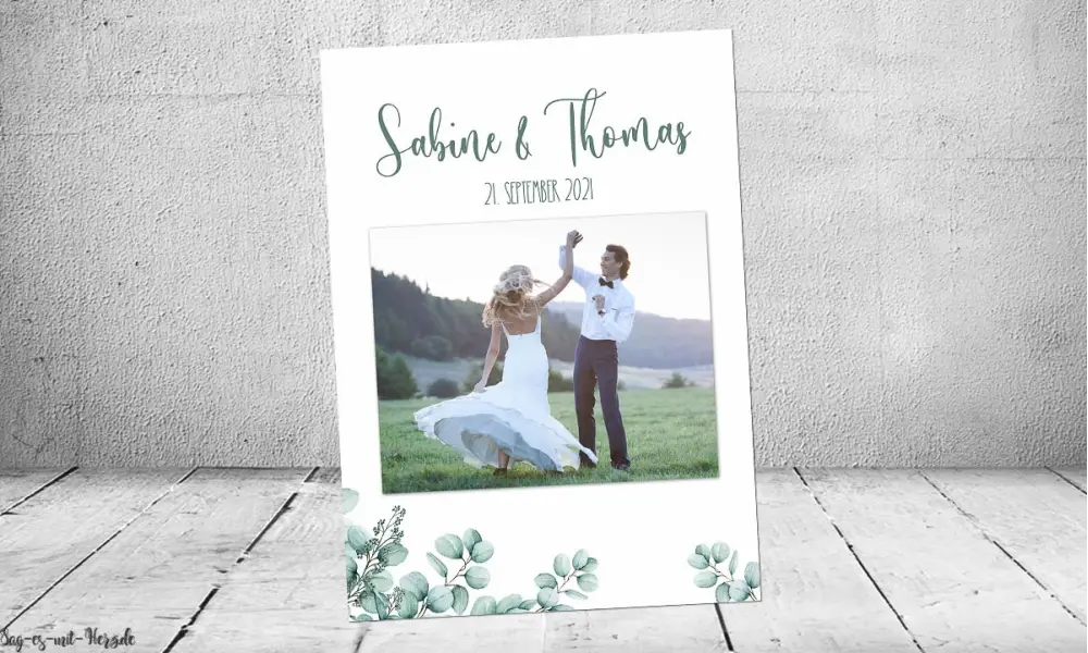 Danksagungskarte Hochzeit Eukalyptus