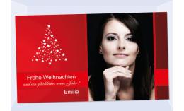 Fotokarte Weihnachten, Weihnachtskart, 10x18, rot