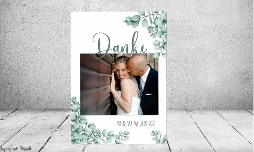 Dankeskarten Hochzeit Eukalyptus