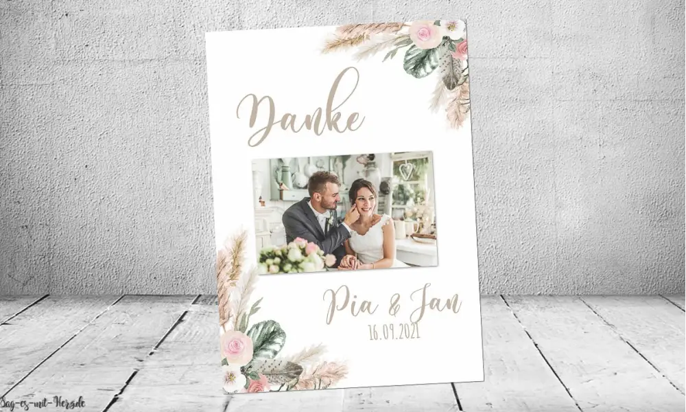 Dankeskarten Hochzeit Boho