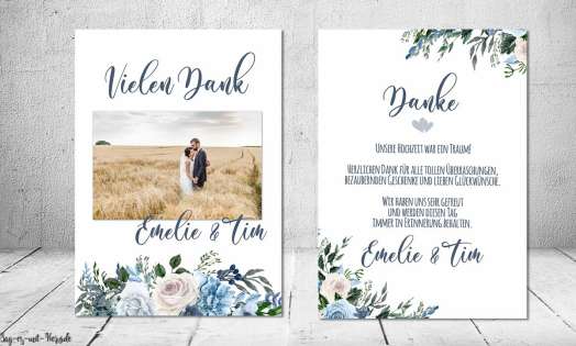 Dankeskarten Hochzeit Boho Greenery