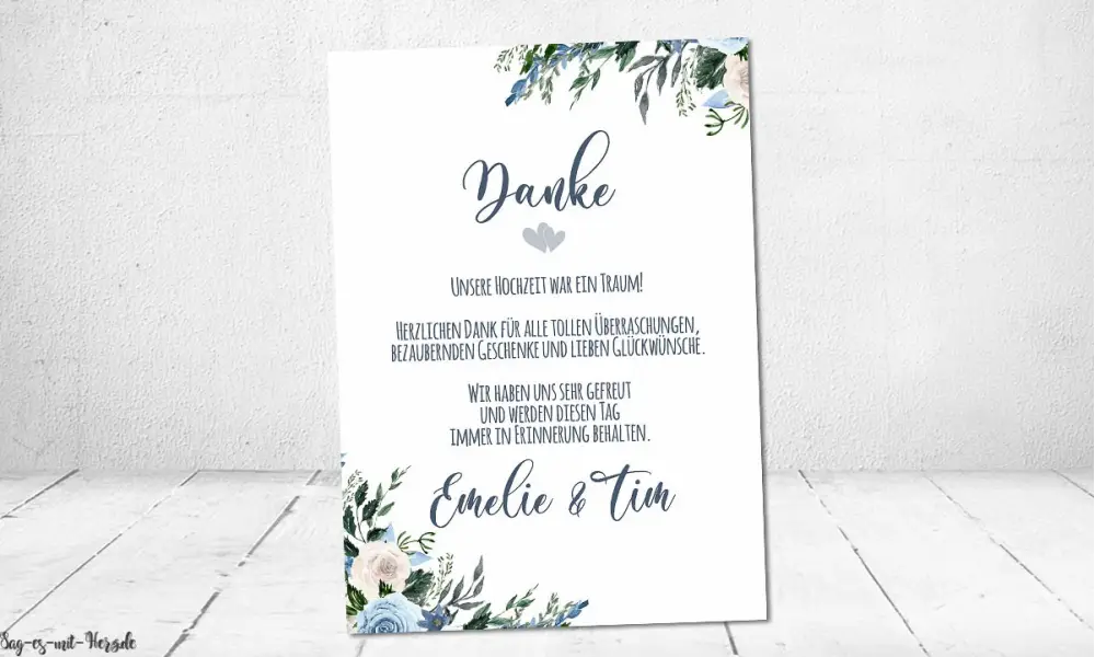 Dankeskarten Hochzeit Boho Greenery