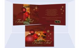 Weihnachtskarte, Karte Weihnachten geschäftlich "Kugelglanz" rot