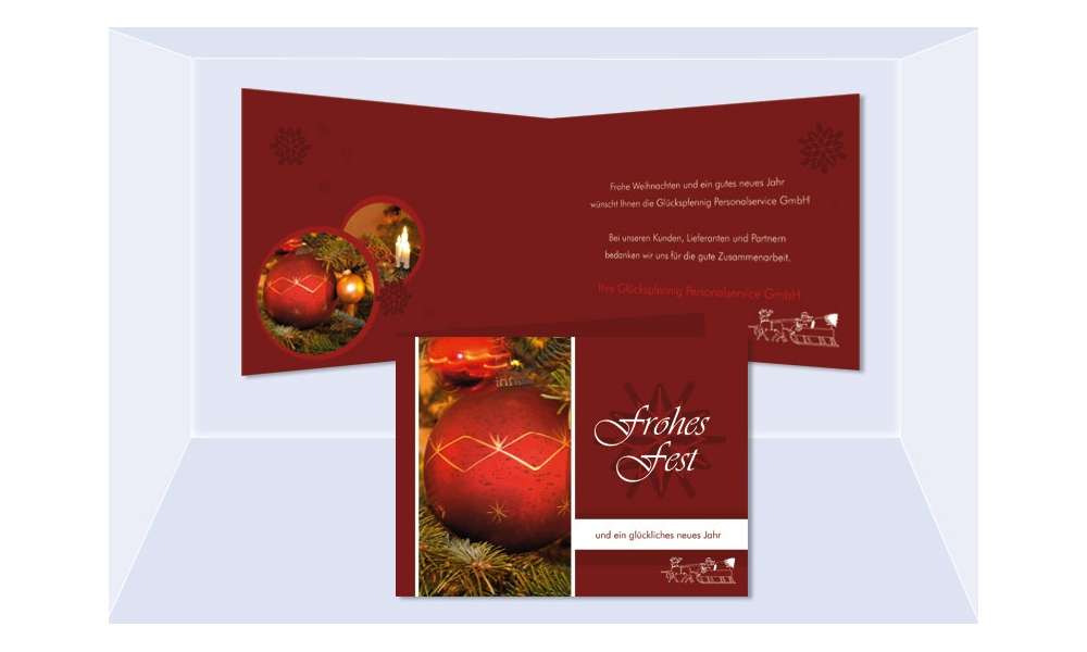 Weihnachtskarte, Karte Weihnachten geschäftlich "Kugelwunder" rot Weihnachtskarte, Karte Weihnachten geschäftlich "Kugelwunder" rot
