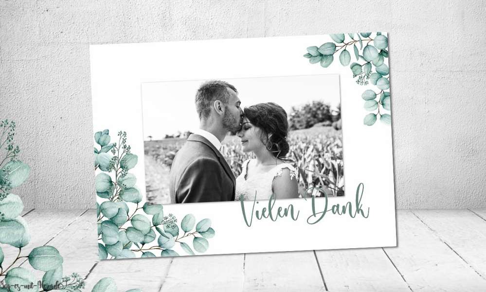 Danksagungskarte Hochzeit Eukalyptus