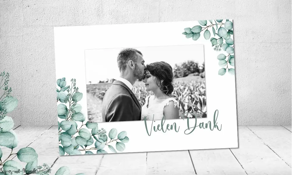 Danksagungskarte Hochzeit Eukalyptus