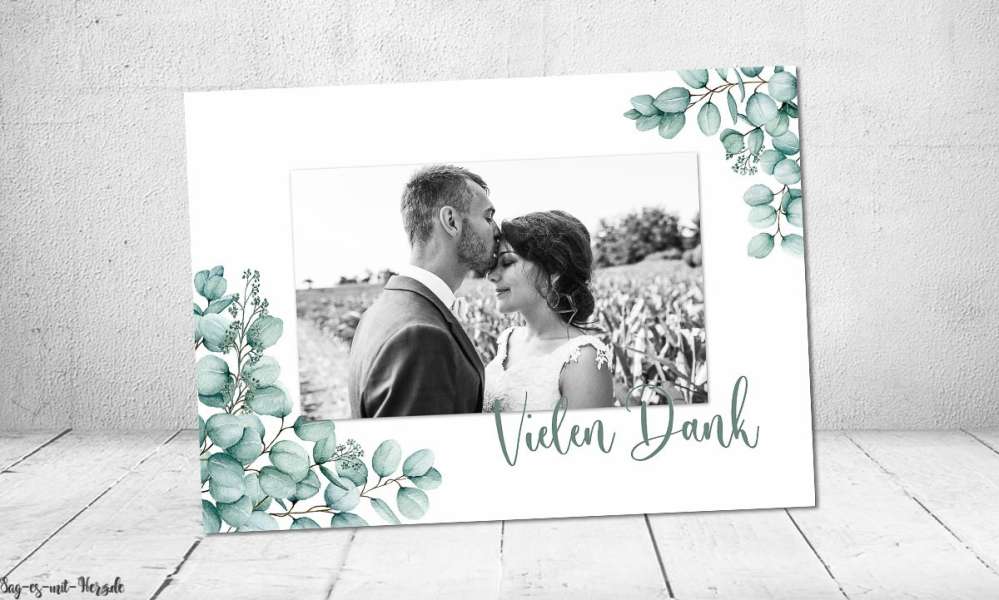 Danksagungskarte Hochzeit Eukalyptus