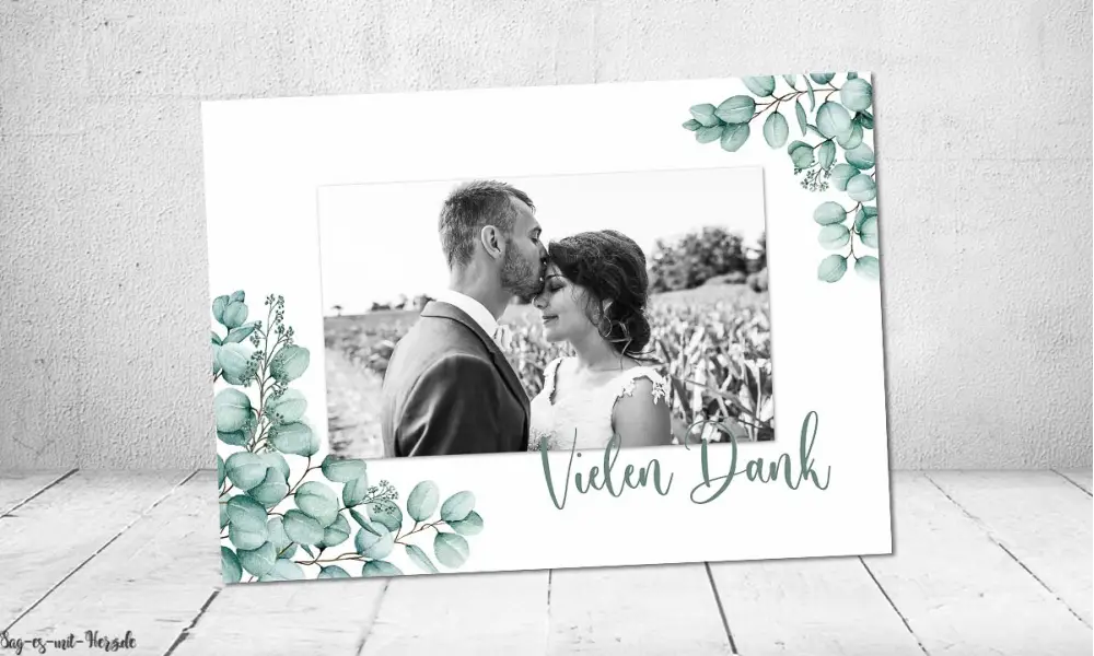 Danksagungskarte Hochzeit Eukalyptus
