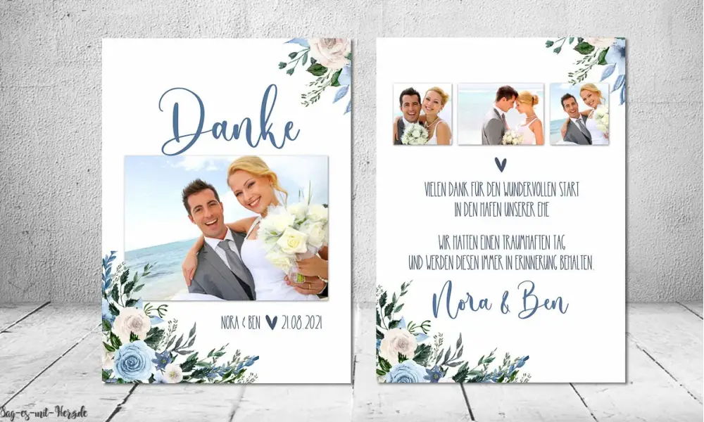 Danksagungen zur Hochzeit